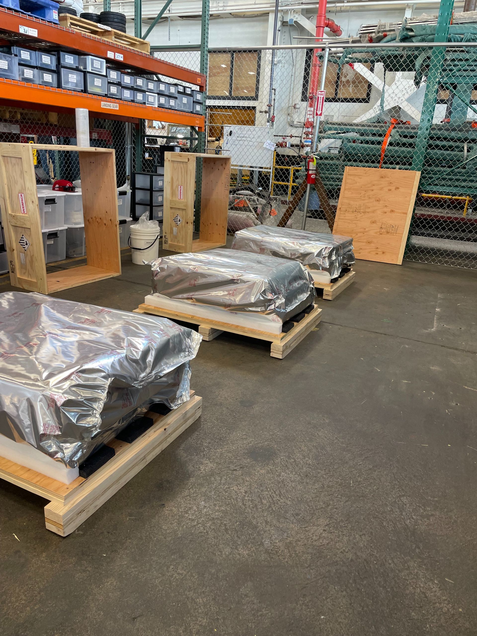 Custom engineered wood crating for high value equipment