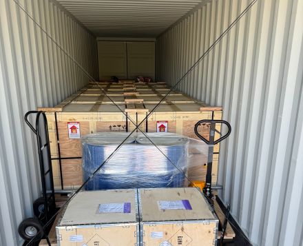A plane is being show with cargo for shipping