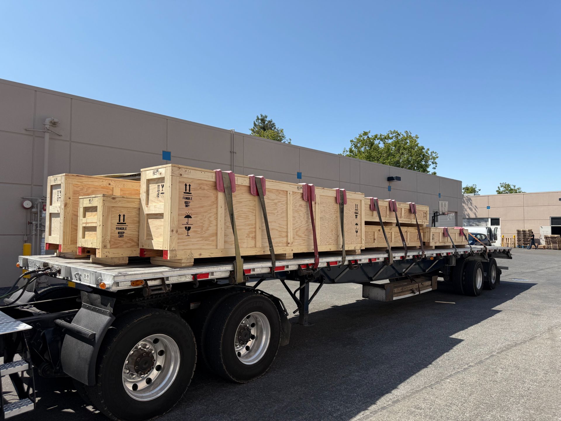 In this photo is a "tradeshow crate" with link locks.  The custom wood shipping crate is to ship antiques, electronics.
