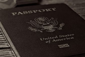 Passport on a Wooden Table