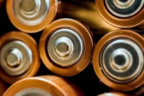 Detailed view of grouped cylindrical batteries showcasing industrial energy concepts.