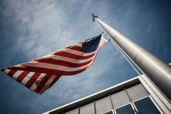 American flag on flagpole